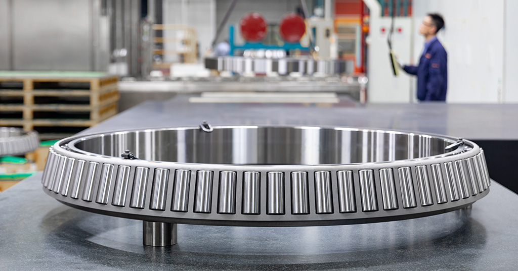 A very large roller bearing assembly.